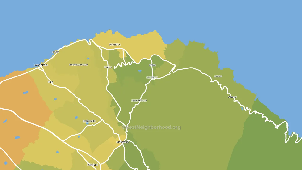 96708, HI block-group voter-turnout map