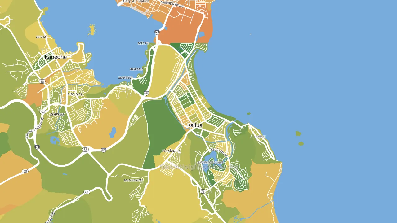 96734, HI block-group voter-turnout map