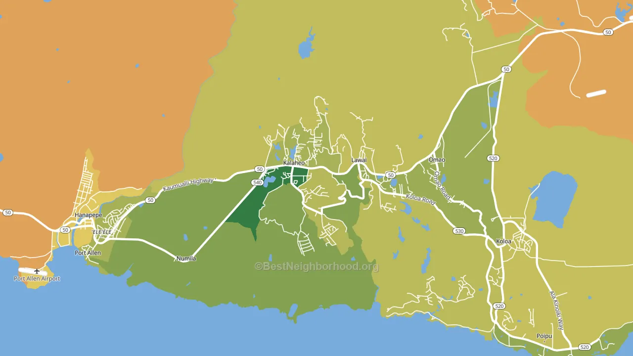 96741, HI block-group voter-turnout map