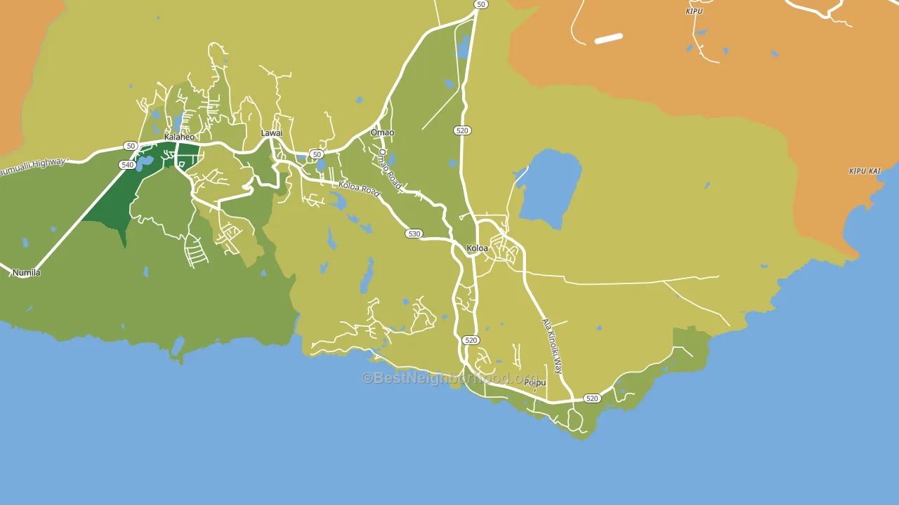 96756, HI block-group voter-turnout map