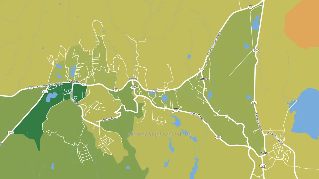 96765, HI block-group voter-turnout map