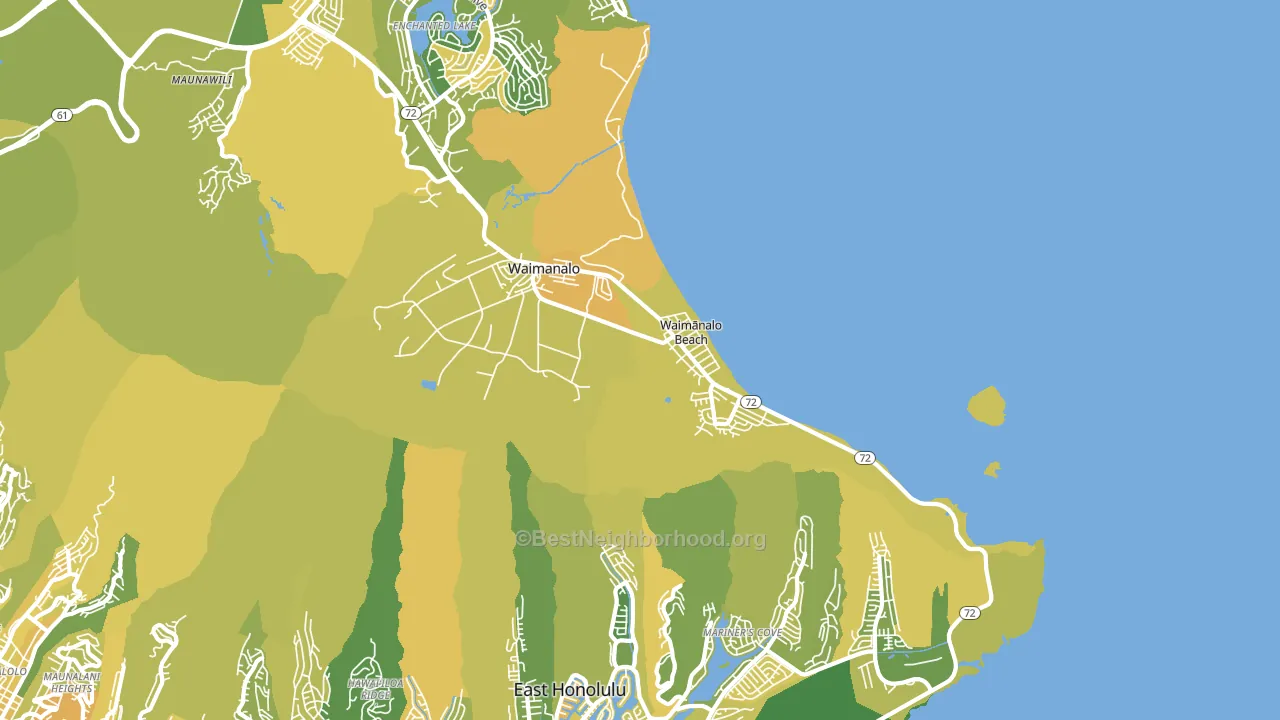 96795, HI block-group voter-turnout map