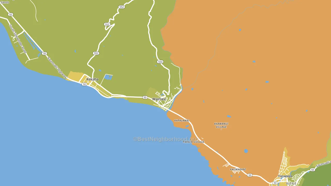 96796, HI block-group voter-turnout map
