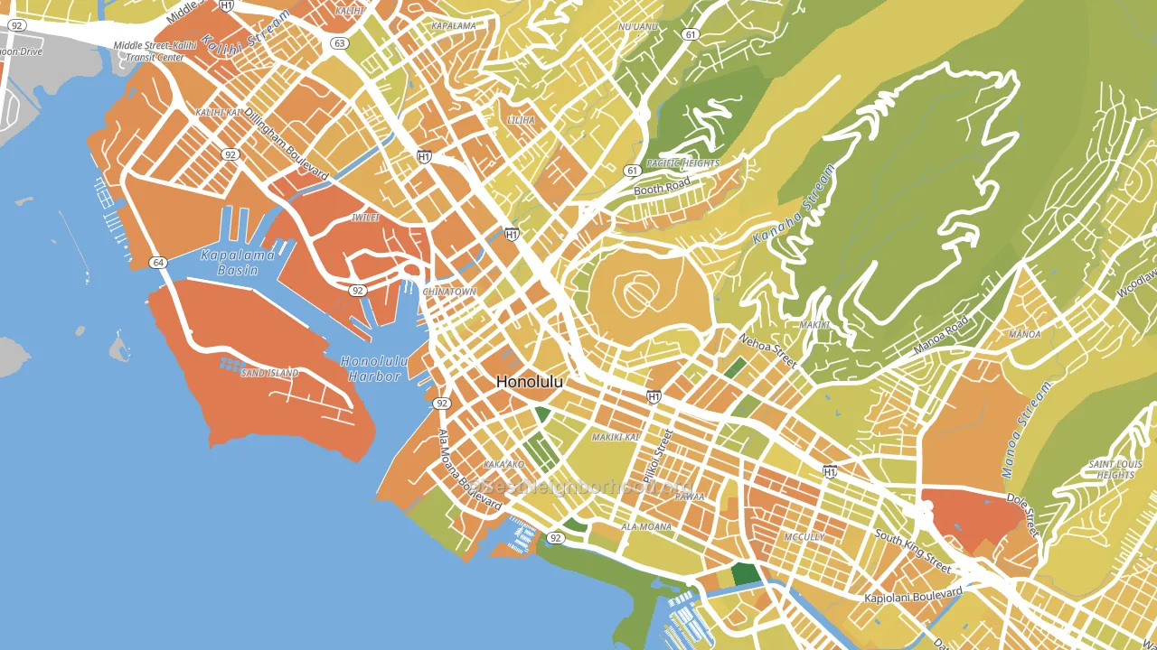 96813, HI block-group voter-turnout map