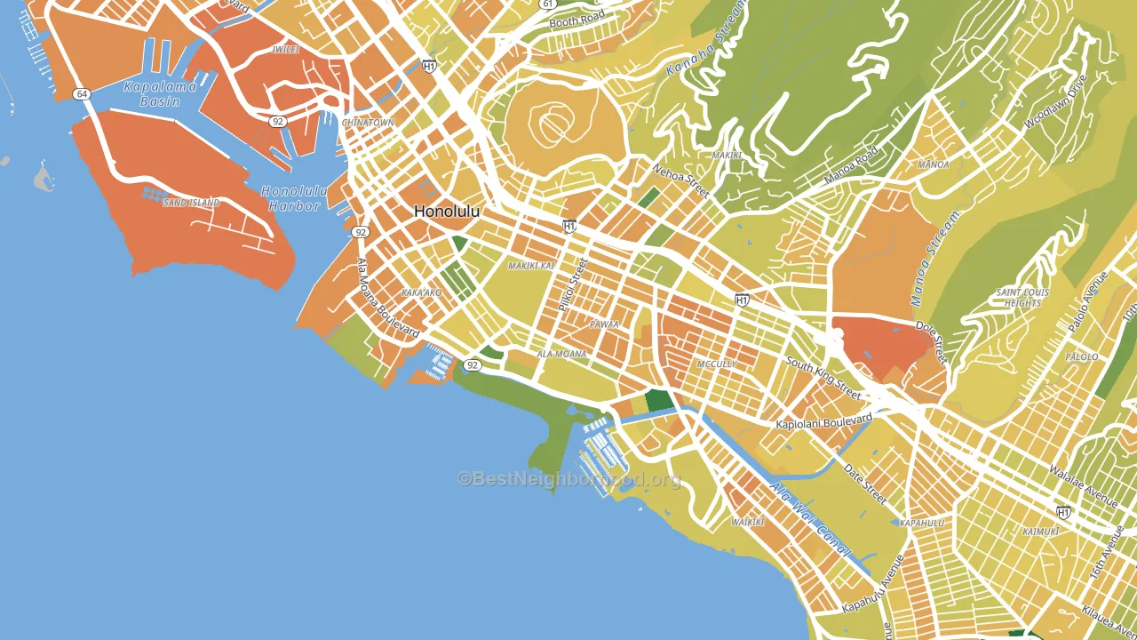 96814, HI block-group voter-turnout map