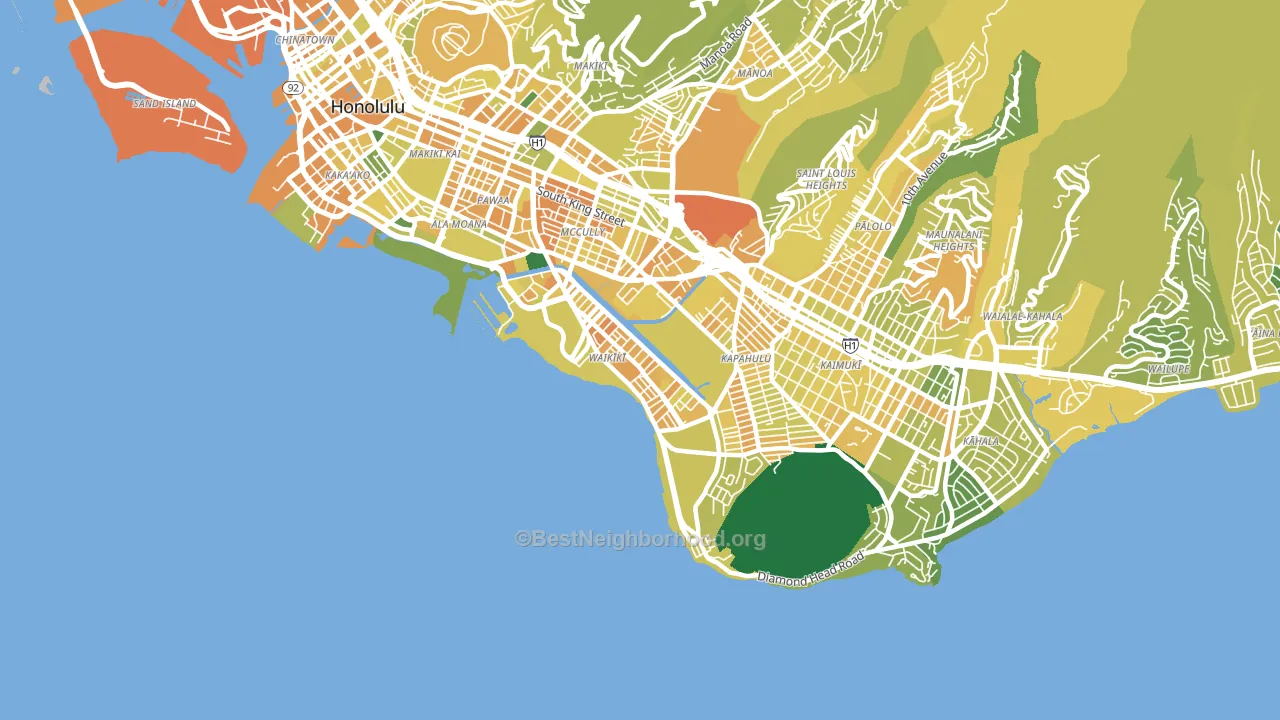 96815, HI block-group voter-turnout map