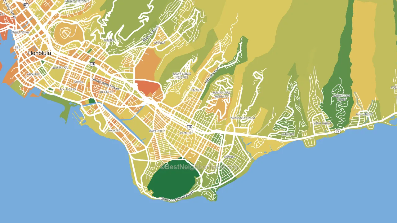 96816, HI block-group voter-turnout map