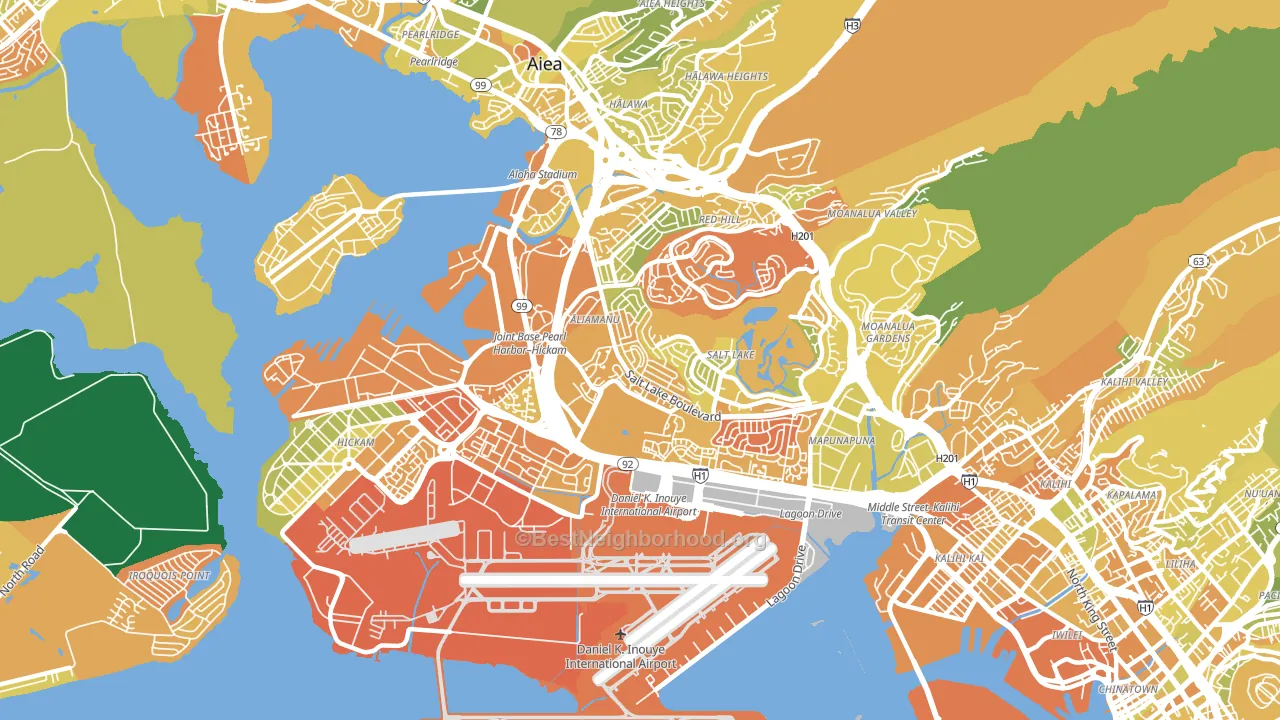 96818, HI block-group voter-turnout map