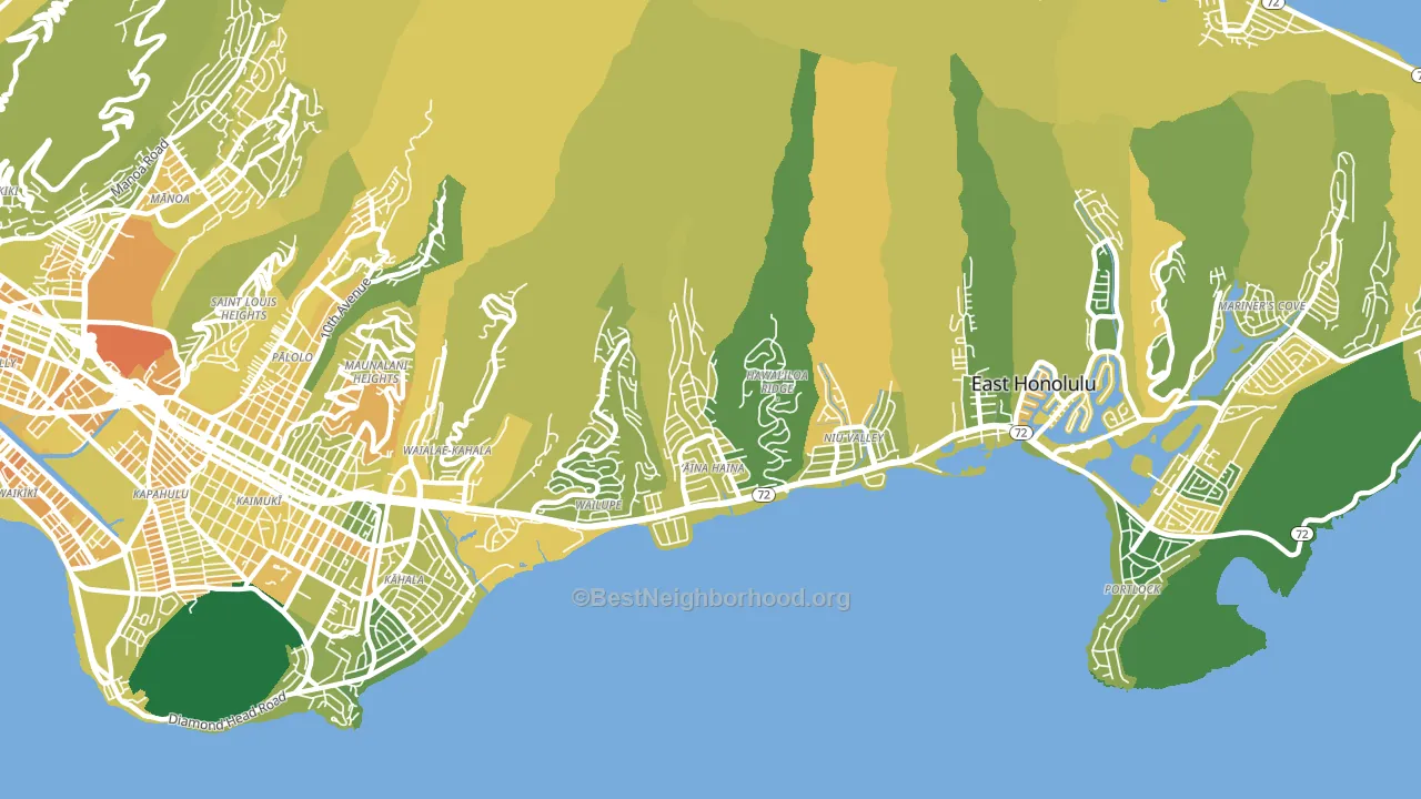 96821, HI block-group voter-turnout map