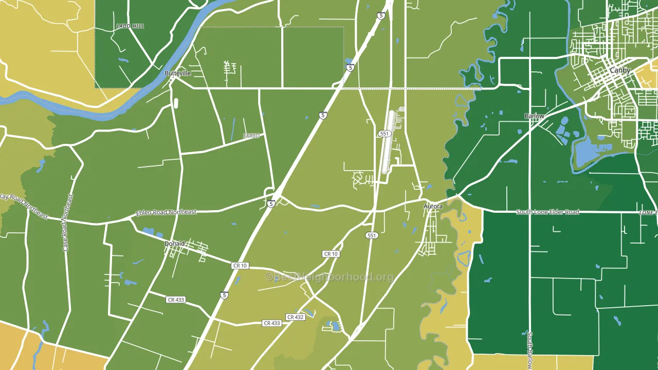 97002, OR block-group voter-turnout map
