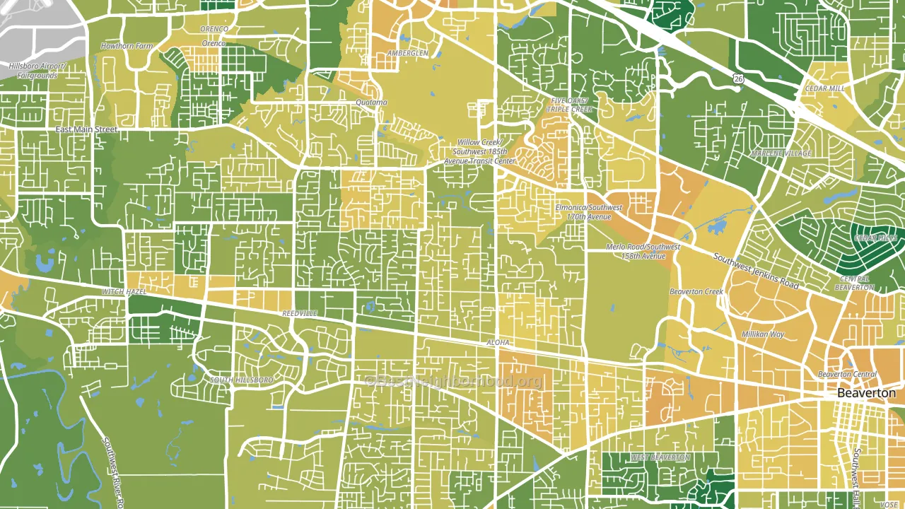 97003, OR block-group voter-turnout map