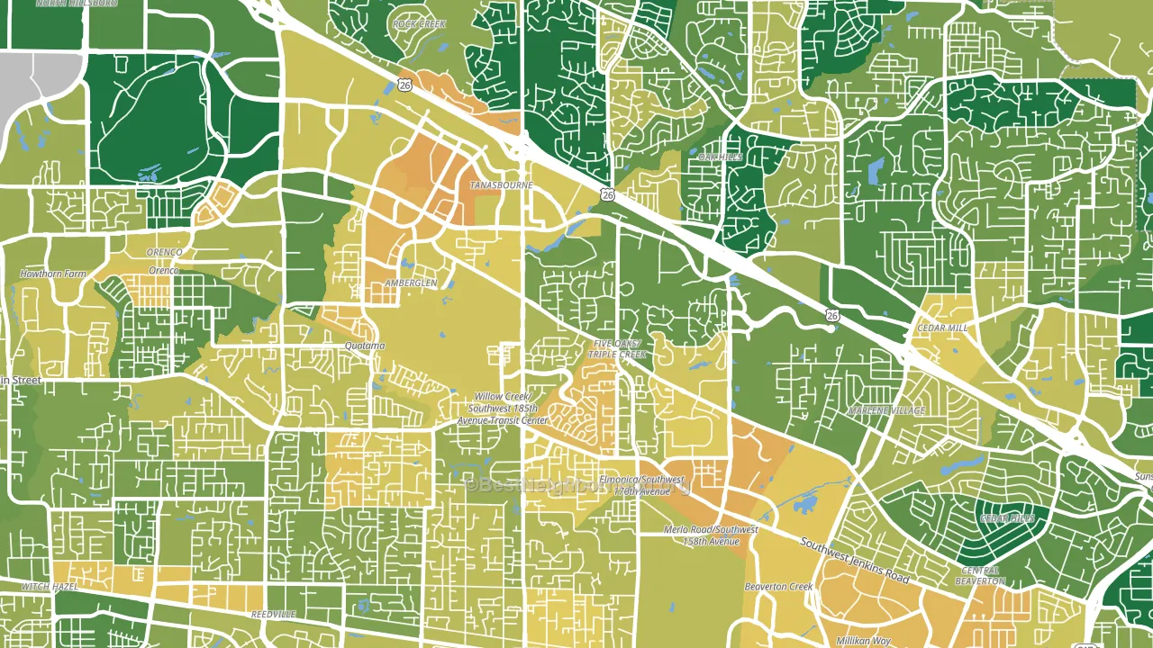 97006, OR block-group voter-turnout map