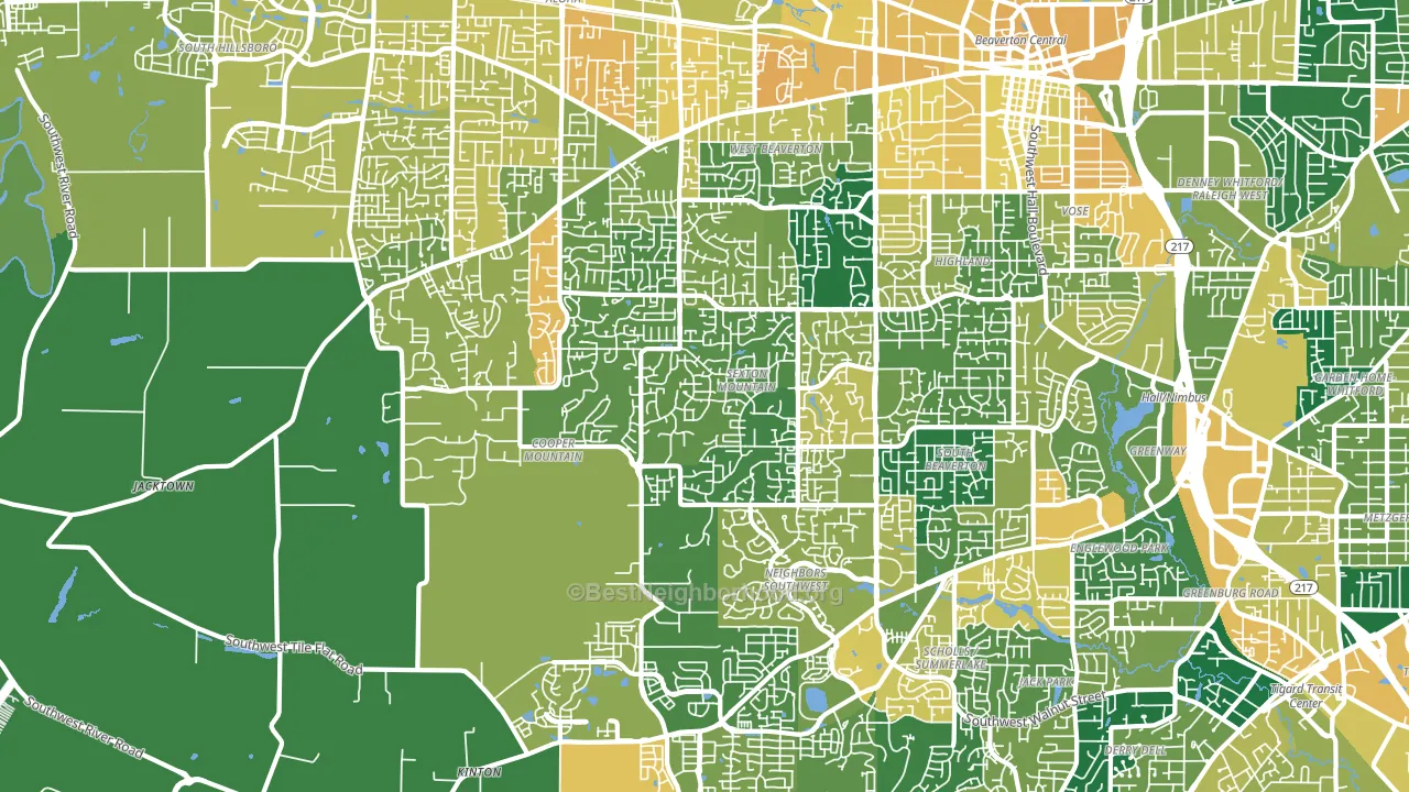 97007, OR block-group voter-turnout map