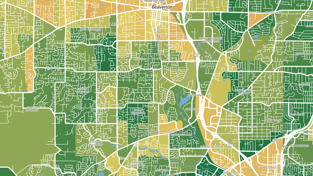 97008, OR block-group voter-turnout map