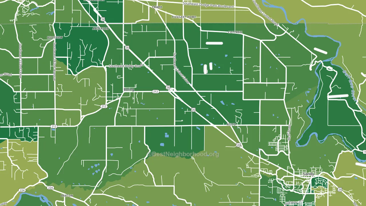 97009, OR block-group voter-turnout map