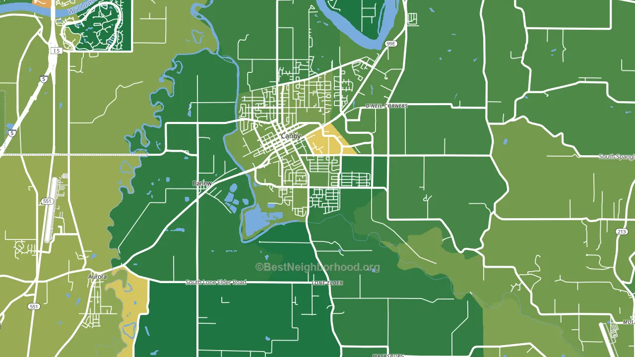 97013, OR block-group voter-turnout map