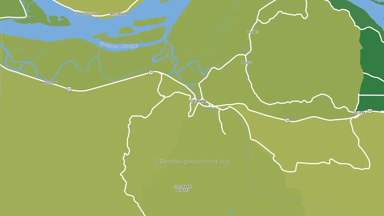 97016, OR block-group voter-turnout map