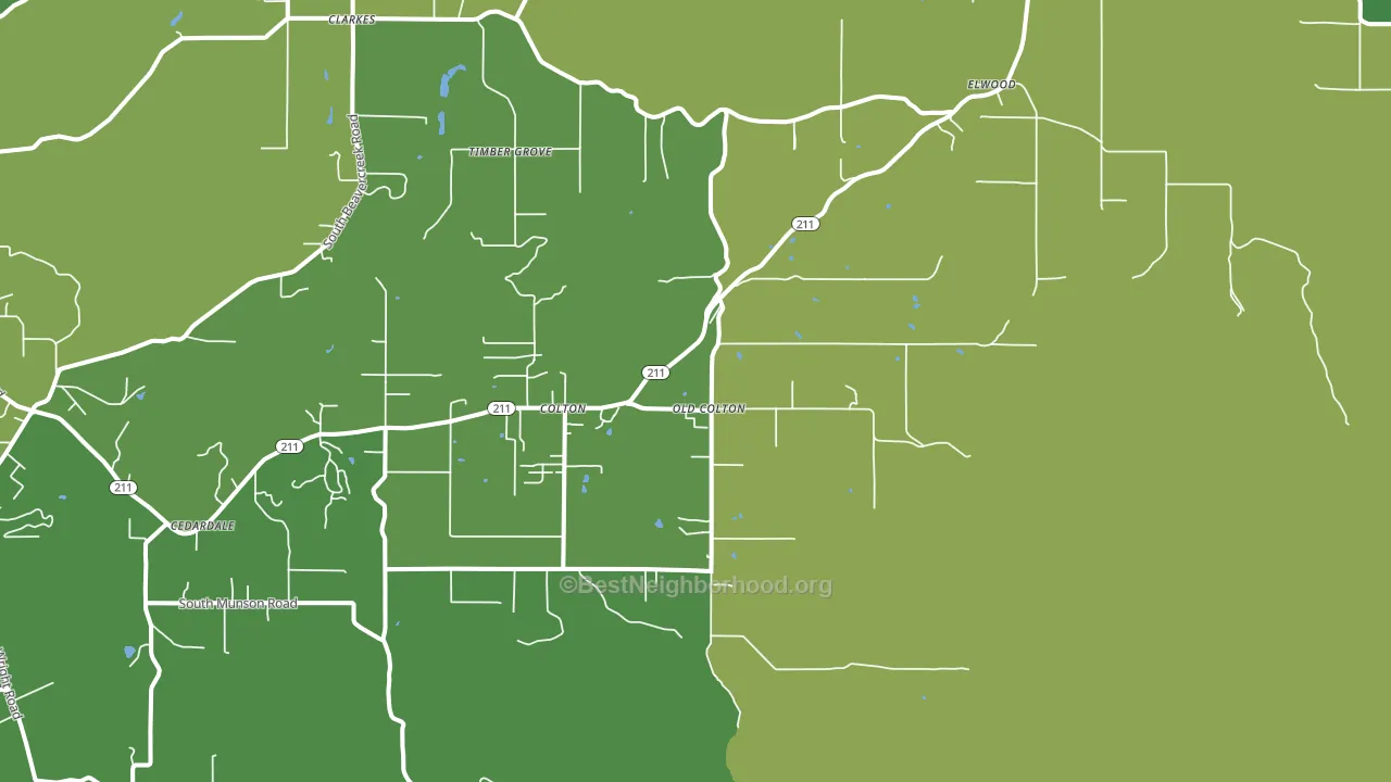 97017, OR block-group voter-turnout map
