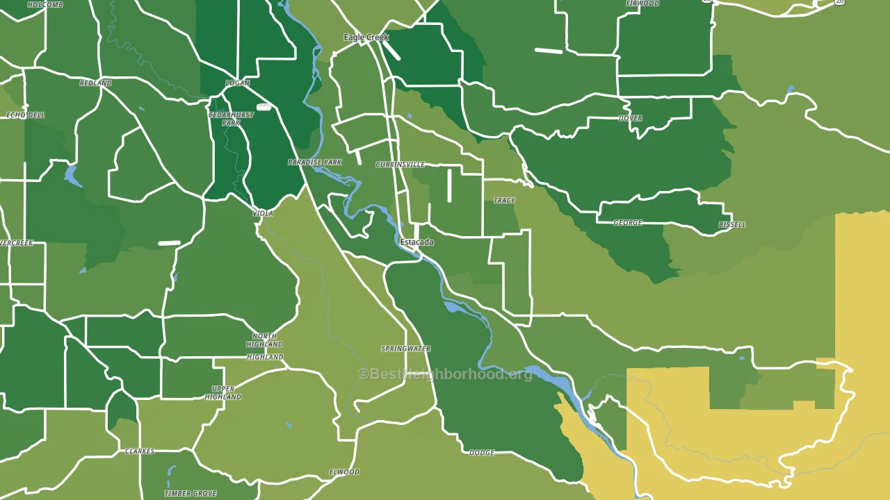 97023, OR block-group voter-turnout map