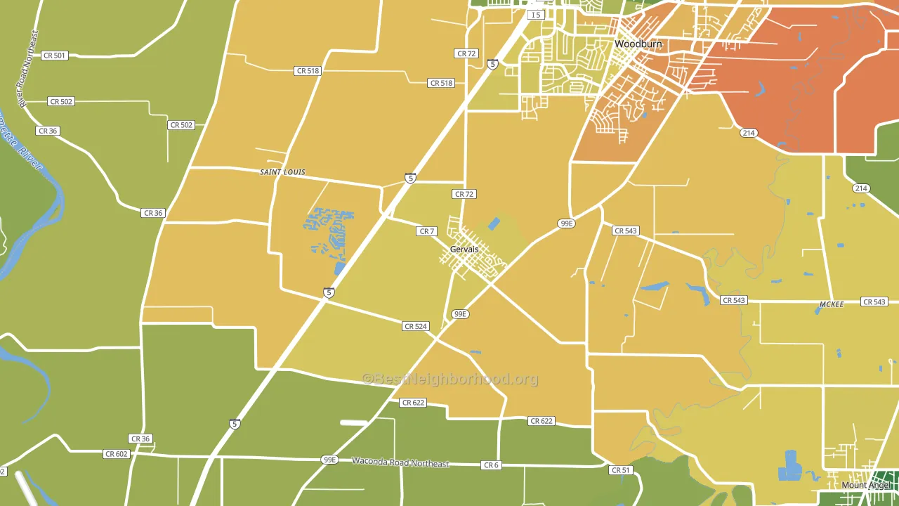 97026, OR block-group voter-turnout map