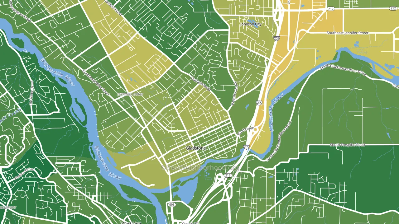 97027, OR block-group voter-turnout map