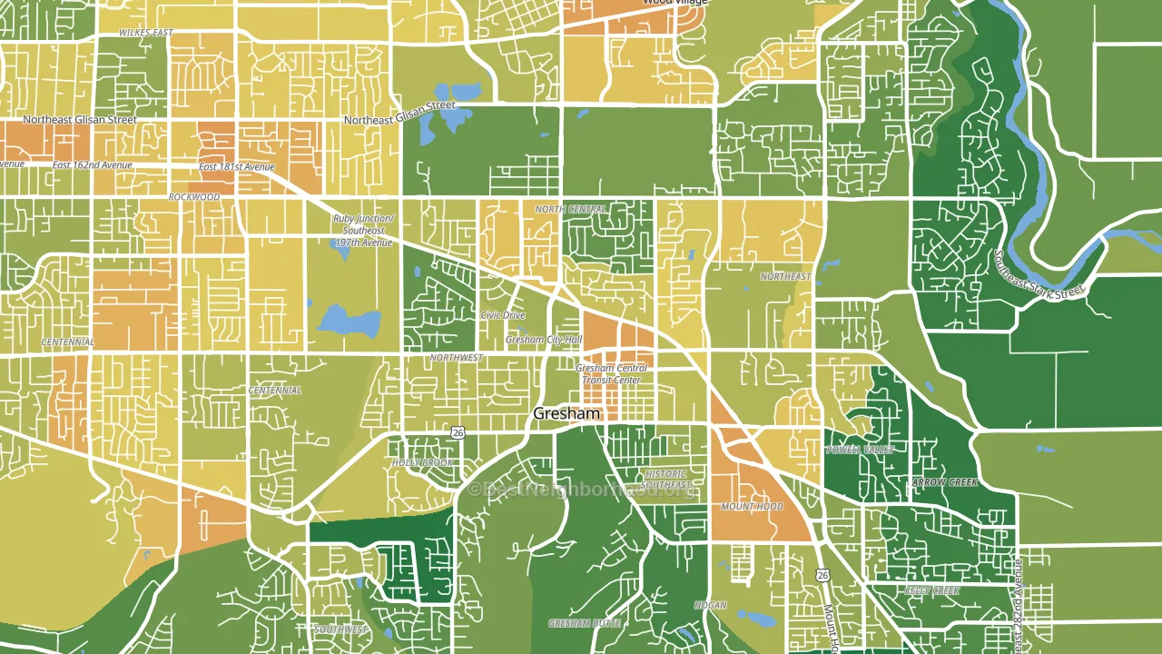 97030, OR block-group voter-turnout map