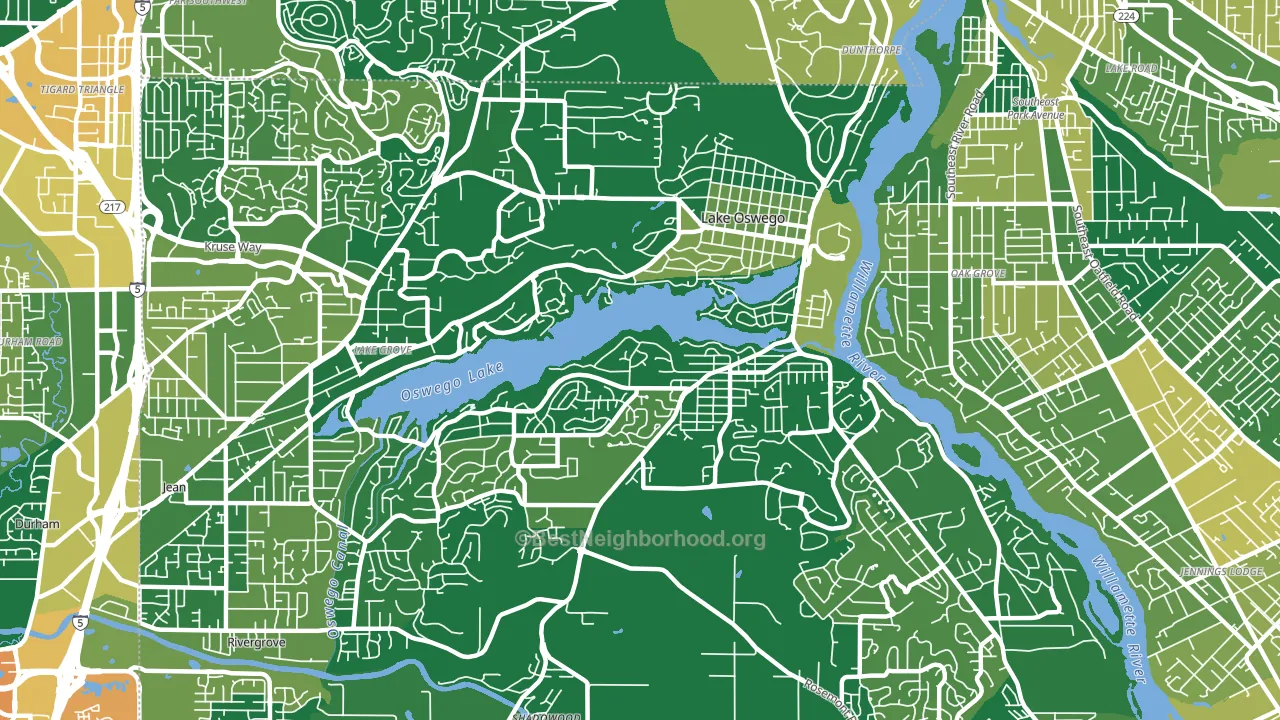 97034, OR block-group voter-turnout map