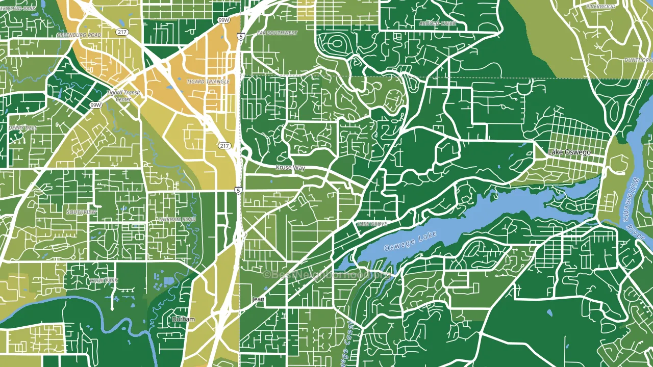 97035, OR block-group voter-turnout map