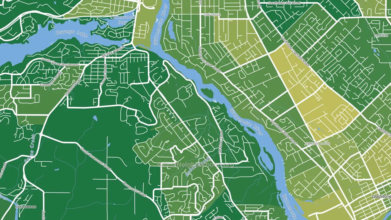 97036, OR block-group voter-turnout map