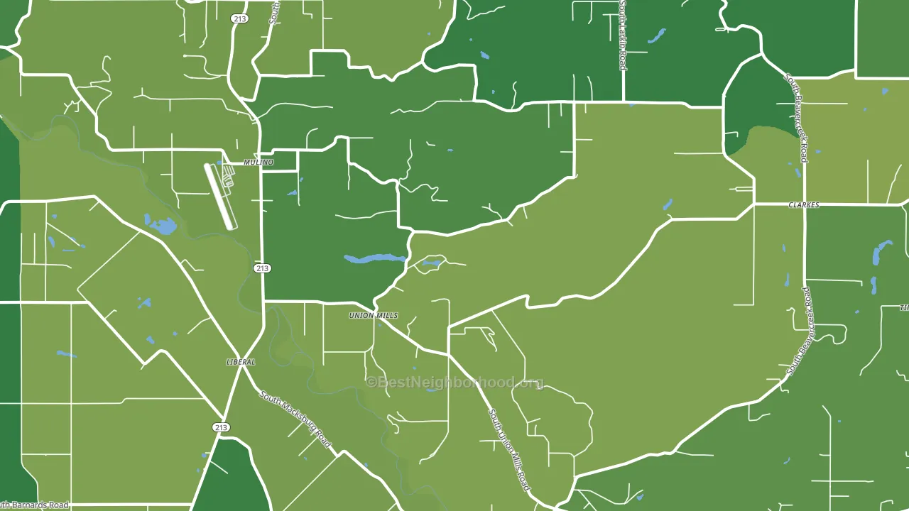 97042, OR block-group voter-turnout map