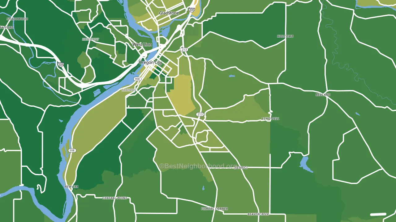 97045, OR block-group voter-turnout map