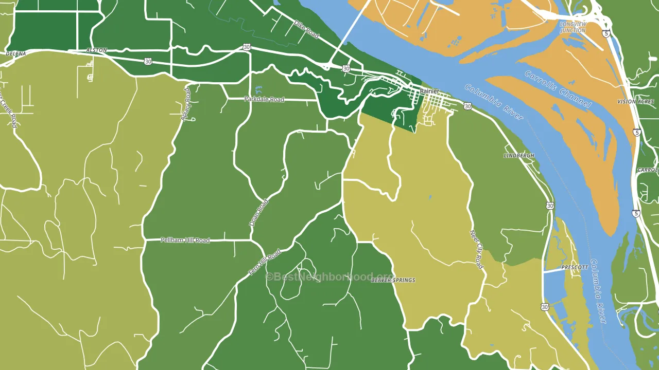 97048, OR block-group voter-turnout map