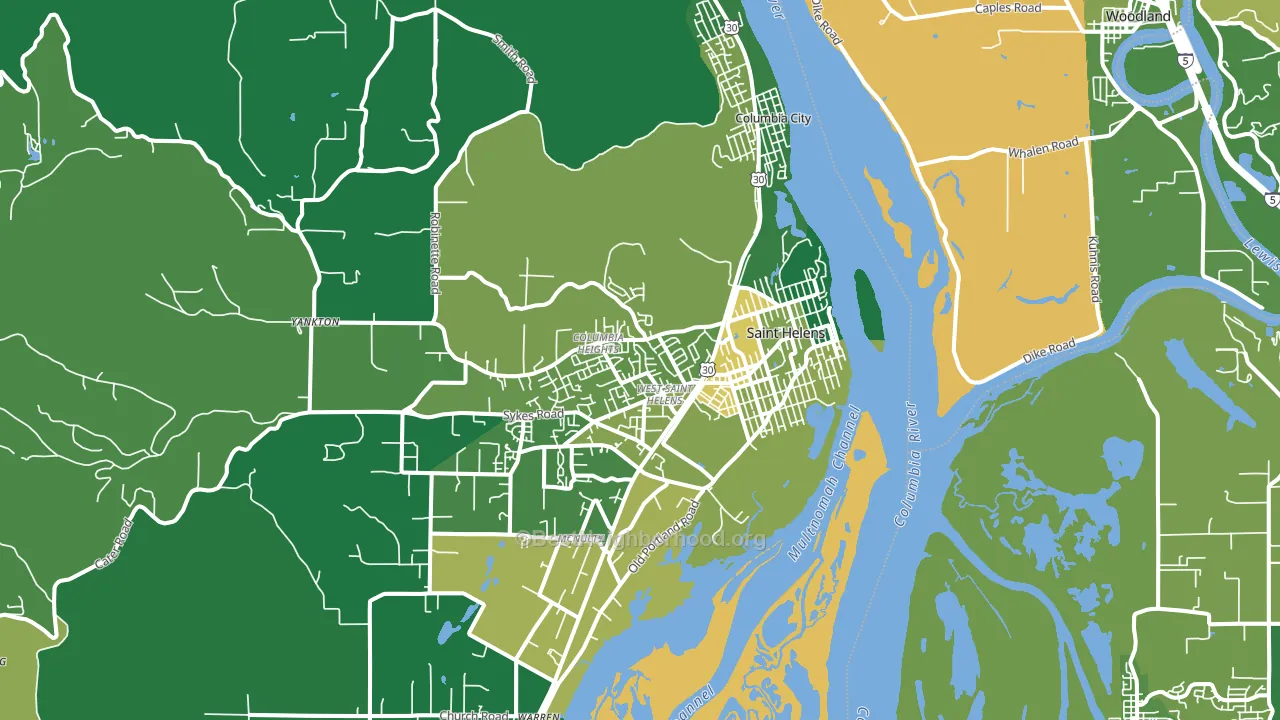 97051, OR block-group voter-turnout map