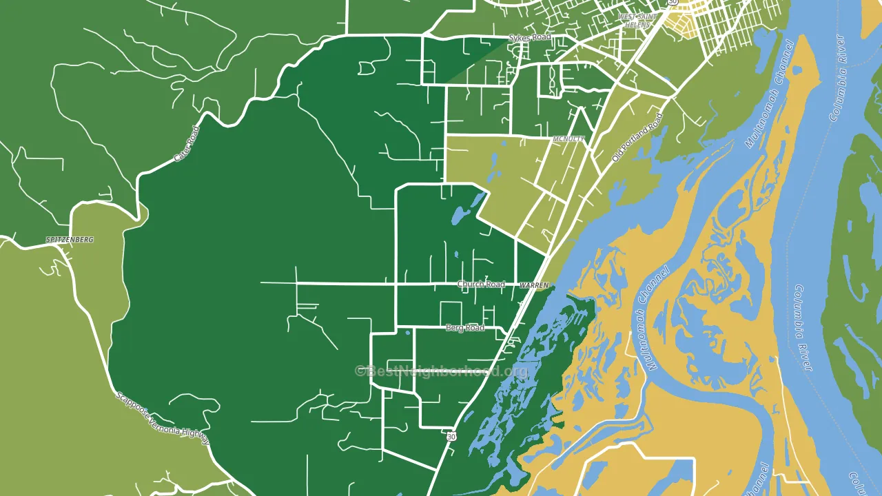 97053, OR block-group voter-turnout map