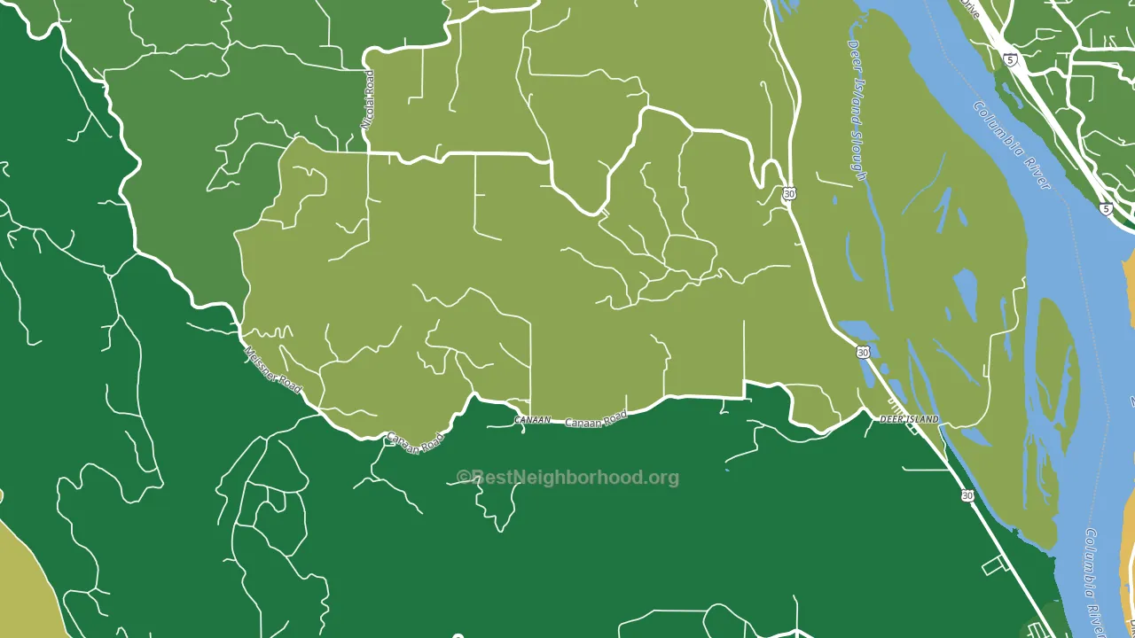 97054, OR block-group voter-turnout map