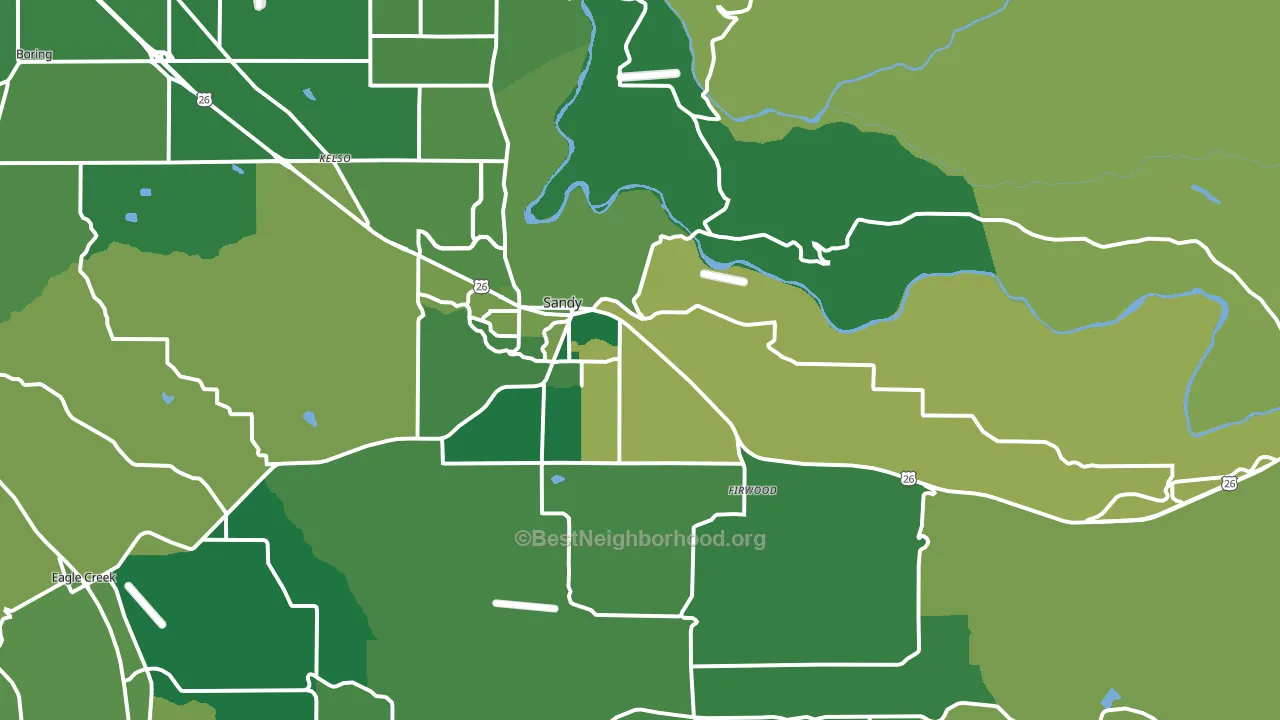 97055, OR block-group voter-turnout map