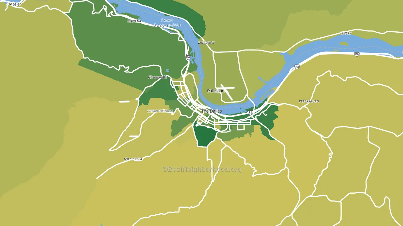 97058, OR block-group voter-turnout map