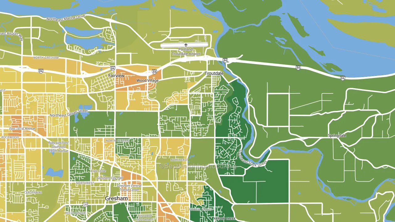 97060, OR block-group voter-turnout map