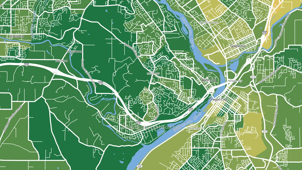 97068, OR block-group voter-turnout map