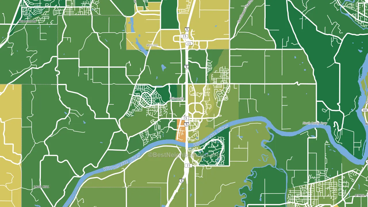 97070, OR block-group voter-turnout map