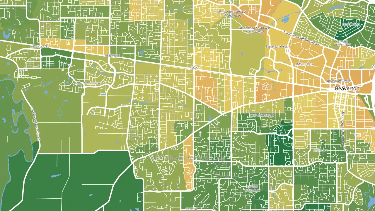 97078, OR block-group voter-turnout map