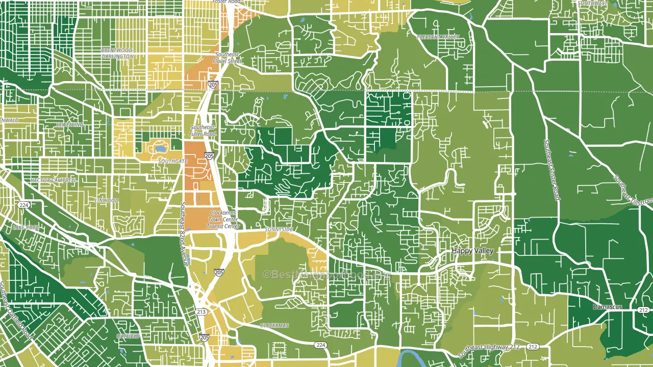 97086, OR block-group voter-turnout map