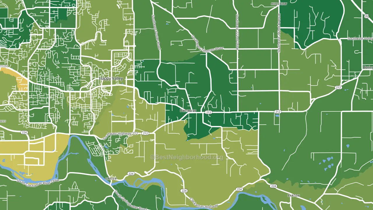 97089, OR block-group voter-turnout map