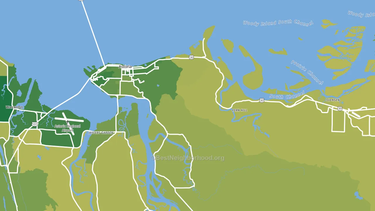97103, OR block-group voter-turnout map