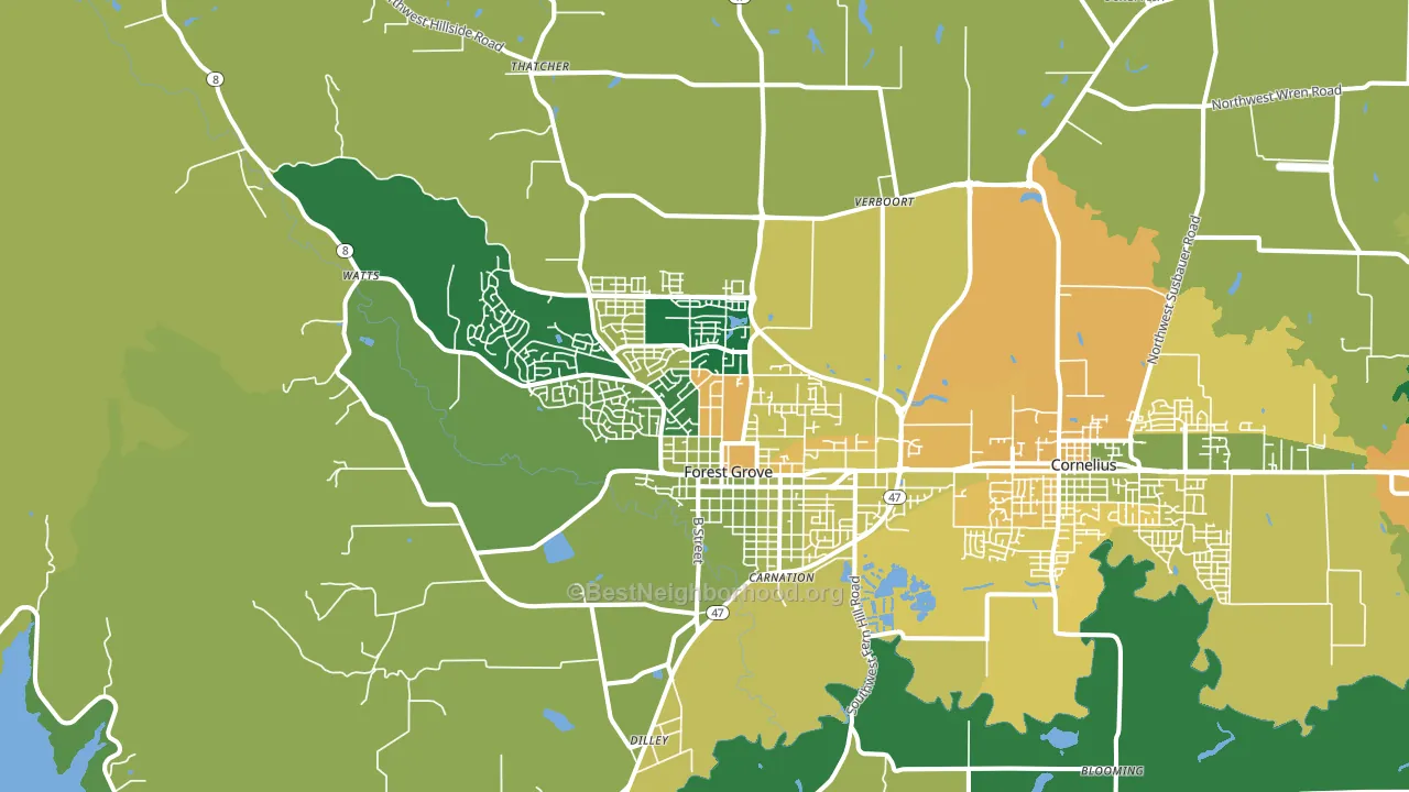 97116, OR block-group voter-turnout map