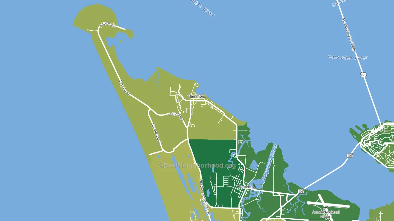 97121, OR block-group voter-turnout map