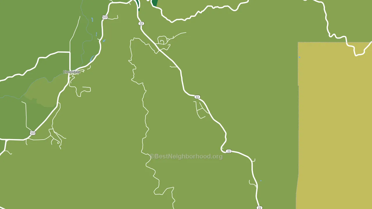 97122, OR block-group voter-turnout map
