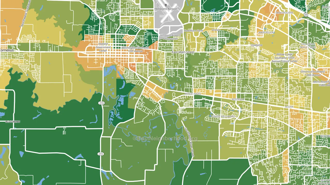 97123, OR block-group voter-turnout map