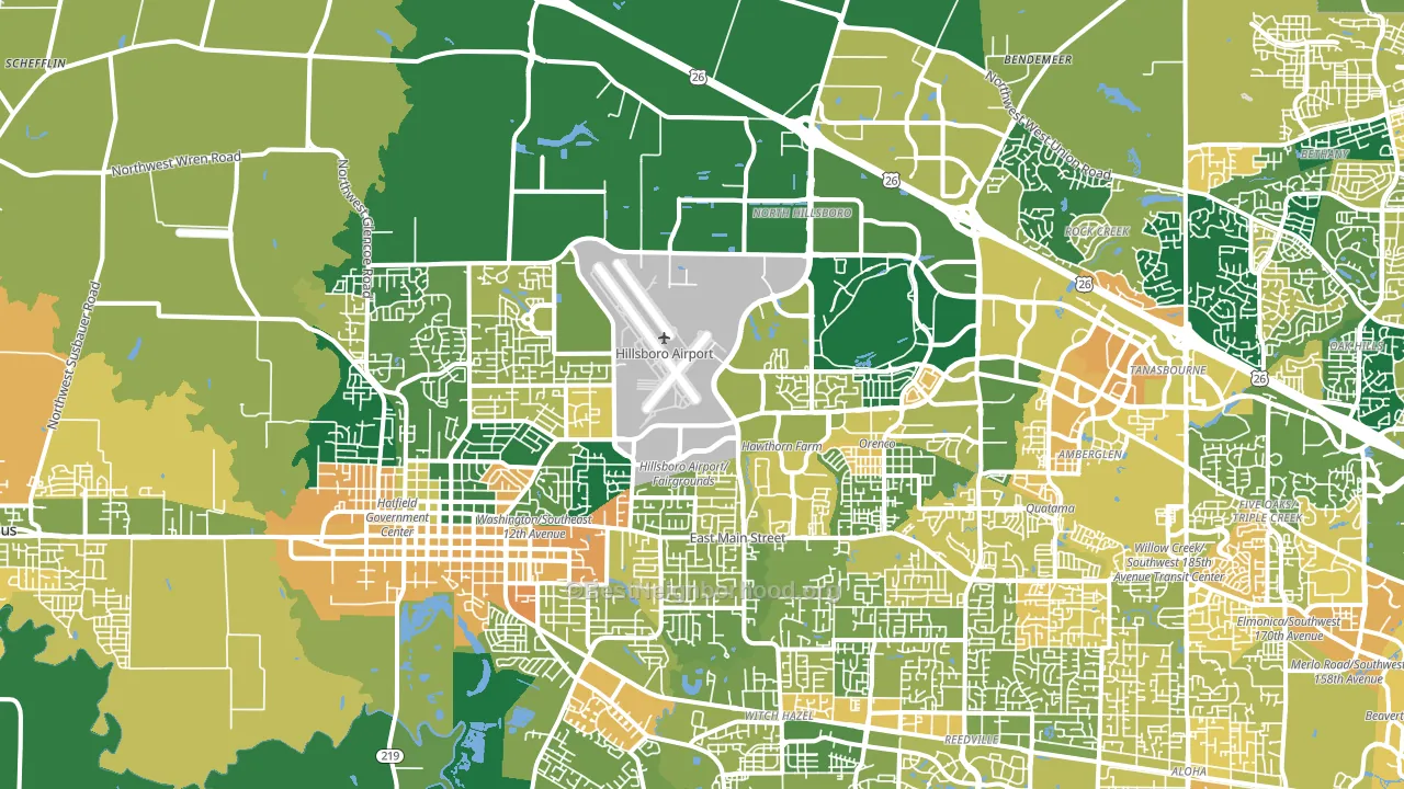 97124, OR block-group voter-turnout map