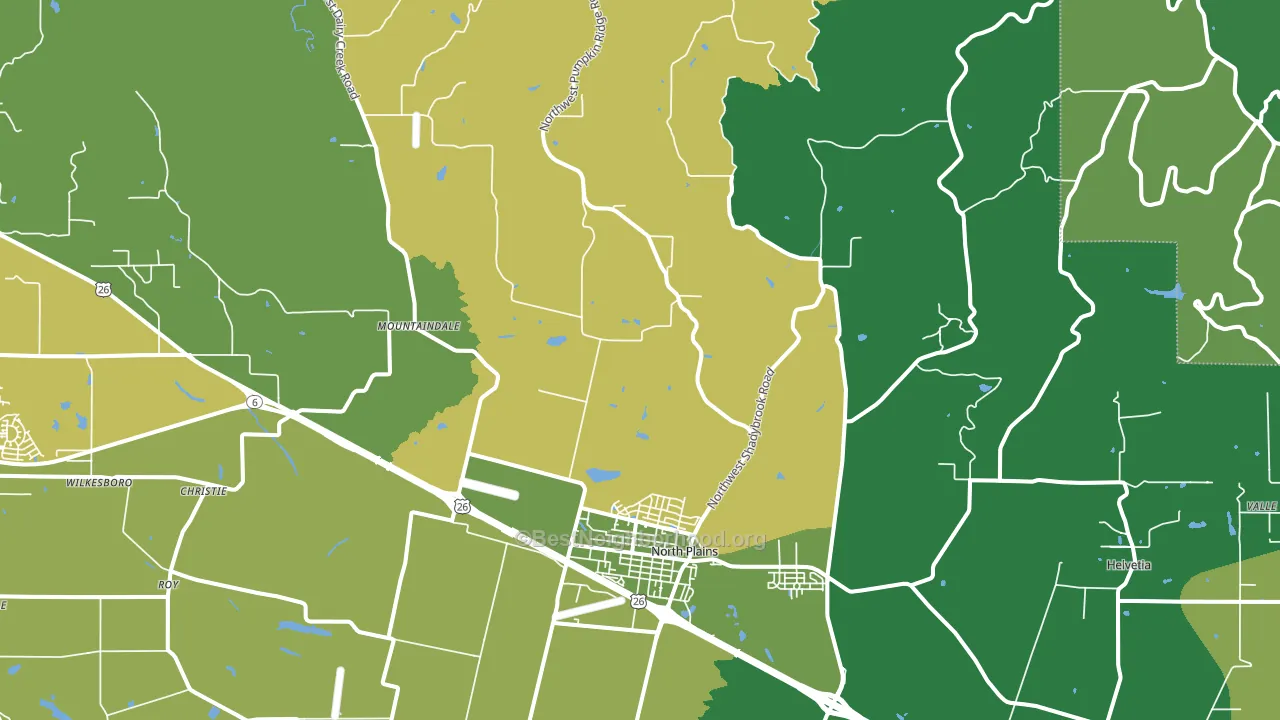 97133, OR block-group voter-turnout map